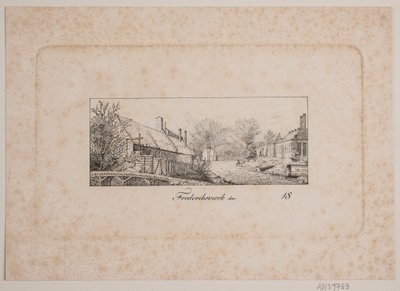 Straatbeeld in Frederiksværk door Vilhelm Kyhn