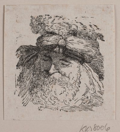 Hoofd van een man met bontmuts door Vilhelm Kyhn