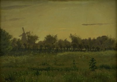 De weide bij het huis van de kunstenaar aan de Farimagsvej buiten Kopenhagen door Vilhelm Kyhn