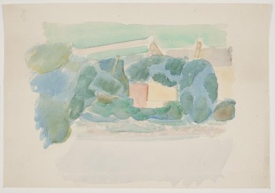 Frans landschap met huizen op de voorgrond. Zuid-Frankrijk door Vilhelm Lundstrøm