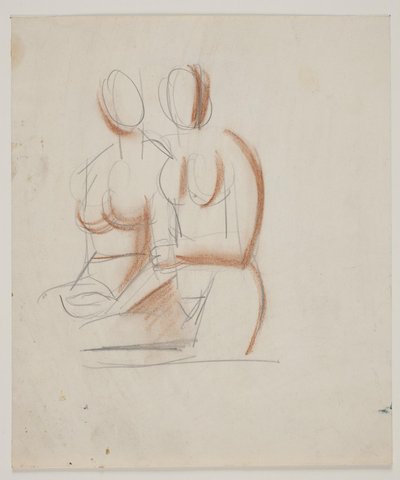 Compositiestudie met 2 Naakte Vrouwen door Vilhelm Lundstrøm