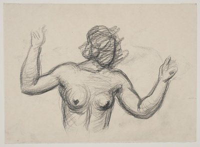 Vrouwelijke figuur, halve figuur, die de armen opheft door Vilhelm Lundstrøm