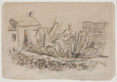 Landschap met huis links. Zuid-Frankrijk door Vilhelm Lundstrøm