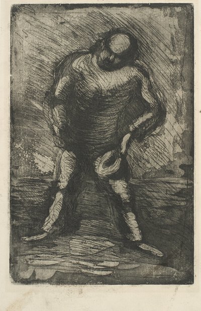 Zittende man met hoed in de hand door Vilhelm Lundstrøm