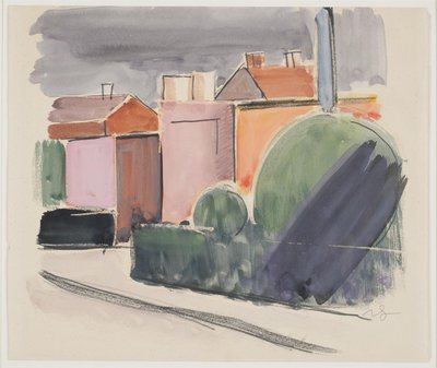 Weg met huizen door Vilhelm Lundstrøm
