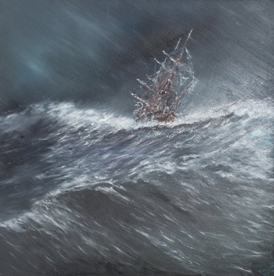 Beagle in een storm bij Kaap Hoorn, 24 dec. 1832 door Vincent Alexander Booth
