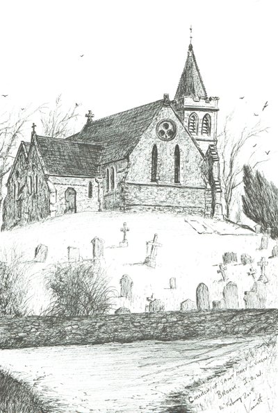 Kerk van St Mary the Virgin, Brook, I.O.W. door Vincent Alexander Booth