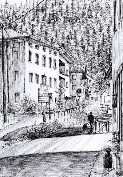 Hoofdstraat in Dont Italië, 2019 door Vincent Alexander Booth