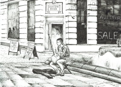 Muzikant St. Anns Square, 2016 door Vincent Alexander Booth