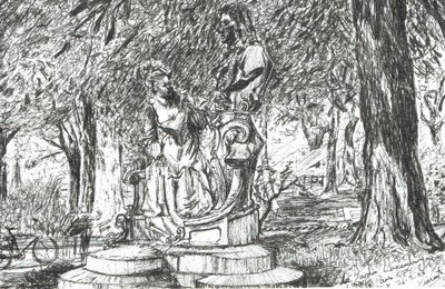 Standbeeld in Jardin Luxemburg Parijs, 2003 door Vincent Alexander Booth