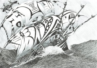 Storm Scheppers Arabische Zee door Vincent Alexander Booth