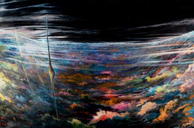 Stormscheppers Noordpoolwervel binnen Hexagonale Orkaan SATURNUS, 2021 door Vincent Alexander Booth