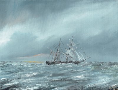 De Mary Celeste op drift 5 december 1872, 2016 door Vincent Alexander Booth
