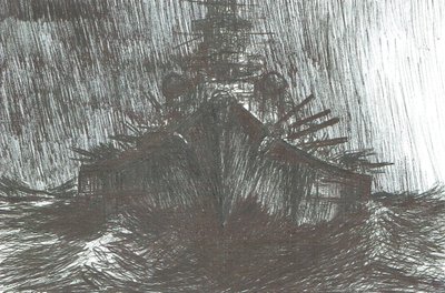 Tirpitz in zwaar weer 1942, 2004 door Vincent Alexander Booth