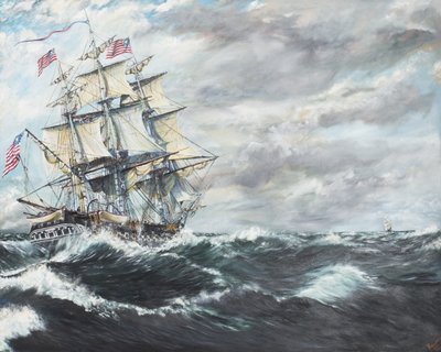 USS Constitution op weg naar HM Fregat Guerriere 19081812, 2003 door Vincent Alexander Booth