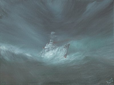USS Warrington verloren in orkaan bij de Bahama