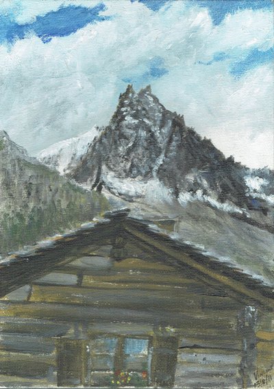 Hut in Zinal Zwitserland, 2011 door Vincent Alexander Booth