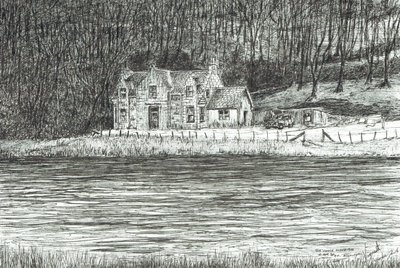 Huis aan de overkant van de rivier Spey, 2006 door Vincent Alexander Booth