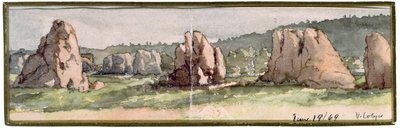 Rotslandschap, Arizona, 19 juni 1869 door Vincent Colyer