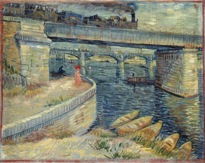 Bruggen over de Seine bij Asnières, 1887. door Vincent van Gogh
