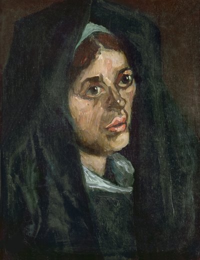 Hoofd van een Boerin in een Groene Sjaal, 1885 door Vincent van Gogh