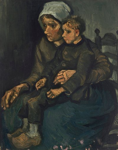 Boerin met kind op haar schoot, 1885 door Vincent van Gogh