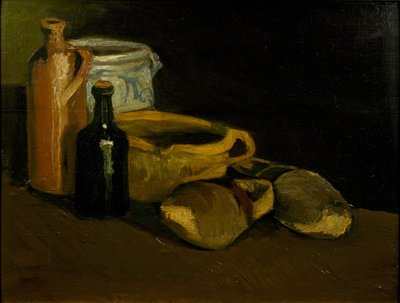 Stilleven met klompen en potten, 1884 door Vincent van Gogh