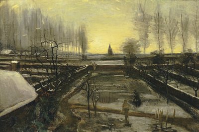 De Pastorie Tuin in Nuenen in de Sneeuw, 1885 door Vincent van Gogh