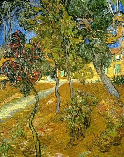 Bomen in de tuin van het asiel, 1889 door Vincent van Gogh