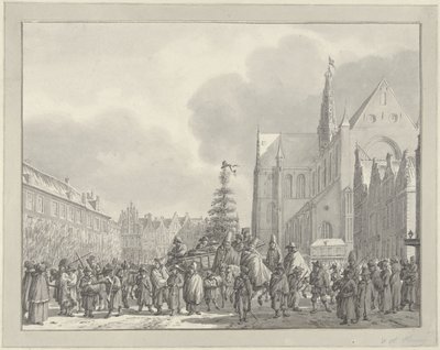 Aankomst van Fransen op de Grote Markt te Haarlem, 1795 door Vincent Jansz. van der Vinne