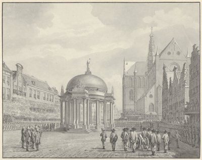 De beëdiging van het Regeringsreglement op de Grote Markt te Haarlem, 5 september 1787 door Vincent Jansz. van der Vinne