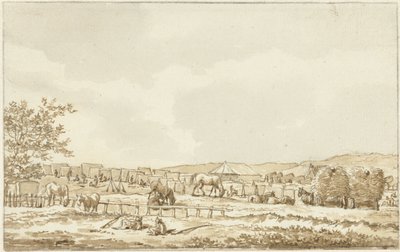 Legerkamp op de Droogberg te Overveen, 19 september 1787 door Vincent Jansz. van der Vinne