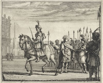 Knecht te paard en koning te voet door Vincent Laurensz. van der Vinne (II)