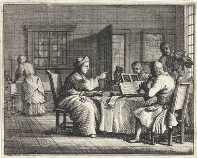 Muziekleraar met leerlingen door Vincent Laurensz. van der Vinne (II)