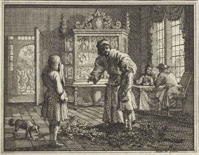 Vader berispt zijn kinderen door Vincent Laurensz. van der Vinne (II)