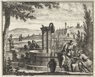 Vrouwen bij een waterput door Vincent Laurensz. van der Vinne (II)