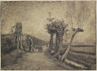 Weg achter de pastorie tuin in Nuenen door Vincent van Gogh (signed by artist)