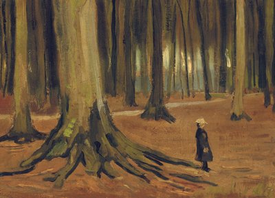 Een Meisje in een Bos door Vincent van Gogh