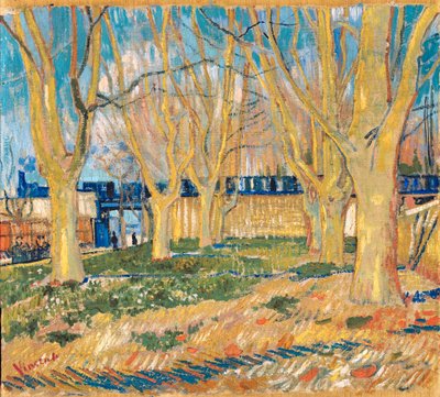 Platanenlaan bij het station van Arles door Vincent van Gogh