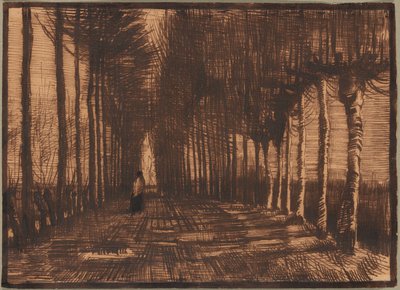 Laan van berken en populieren door Vincent van Gogh