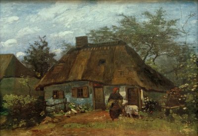 Boerderij en Vrouw met Geit door Vincent van Gogh