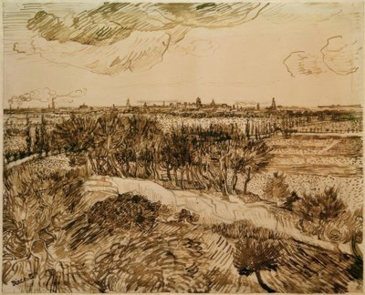 Uitzicht op Arles vanaf Montmajour door Vincent van Gogh
