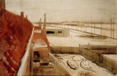 Uitzicht vanuit het atelier van de kunstenaar in Den Haag door Vincent van Gogh