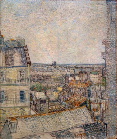 Uitzicht vanuit het raam van het appartement in de Rue Lepic door Vincent van Gogh