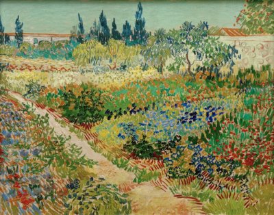 Bloeiende tuin met pad door Vincent van Gogh