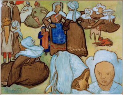 Bretonse Vrouwen op het Gras door Vincent van Gogh