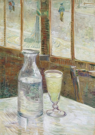 Cafetafel met absint door Vincent van Gogh