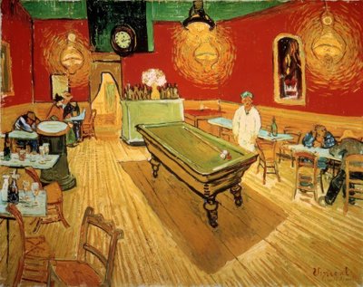Het nachtelijk café op de Place Lamartine in Arles door Vincent van Gogh