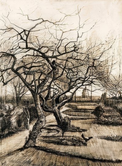 De tuin van de pastorie in Nuenen door Vincent van Gogh