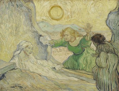 De opwekking van Lazarus (naar Rembrandt) door Vincent van Gogh